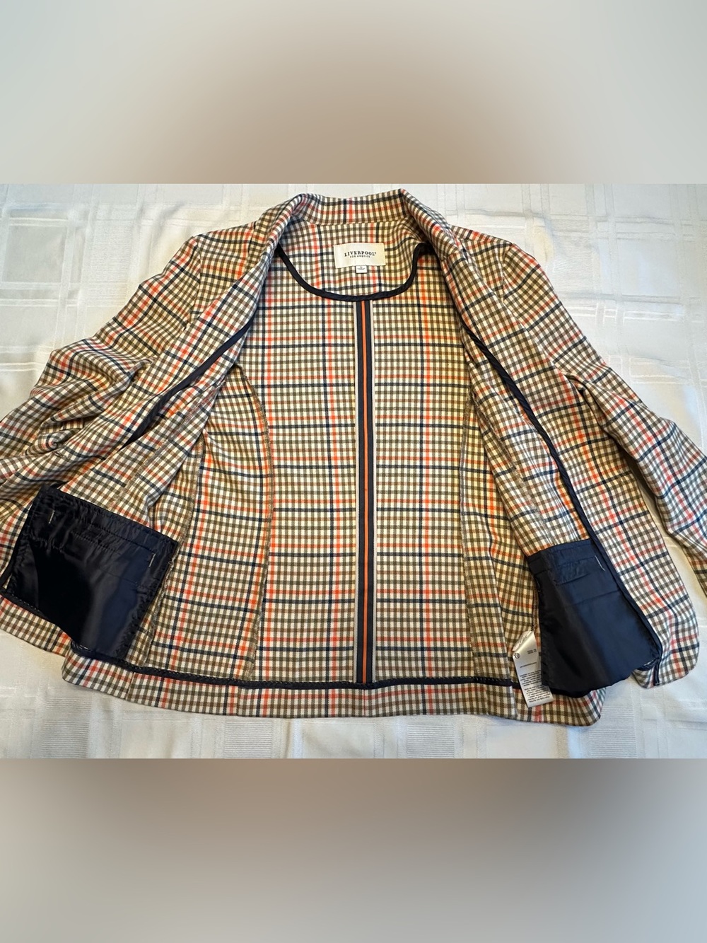 Liverpool Los Angeles Women’s Plaid Blazer Size Medium M - Picture 9 of 10
